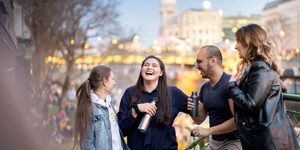 Students laughing