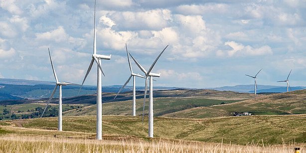 Windräder auf Ackerland