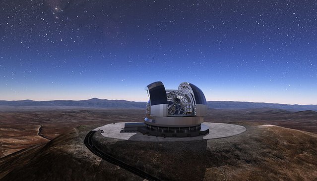 Künstlerische Darstellung des fertigen Teleskops