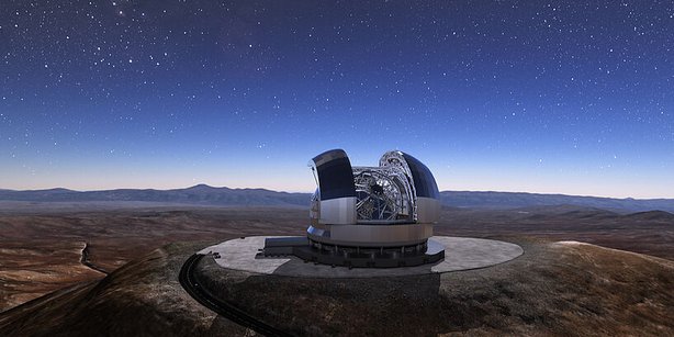 Künstlerische Darstellung des fertigen Teleskops
