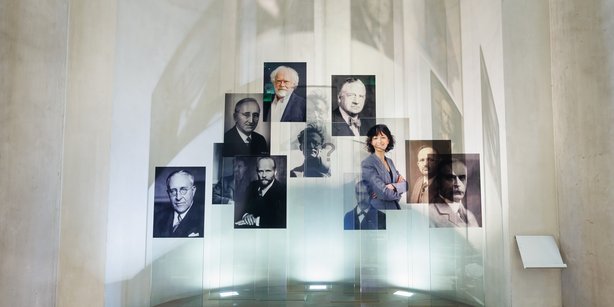Nobel Prize installation of the University of Vienna, depicting Nobel Prize winners.