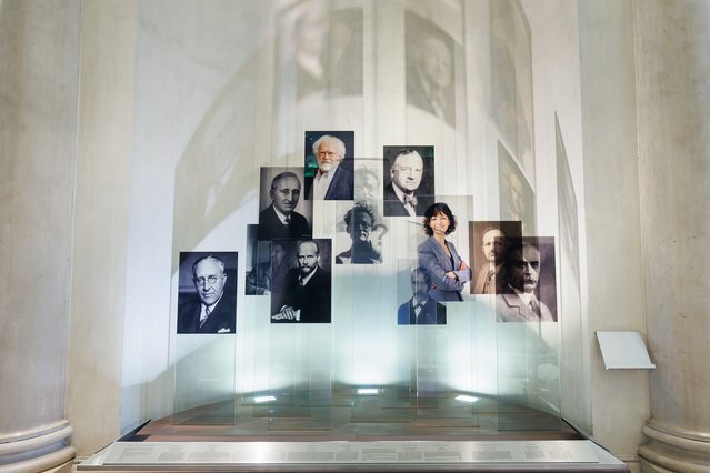 Nobel Prize installation of the University of Vienna, depicting Nobel Prize winners.